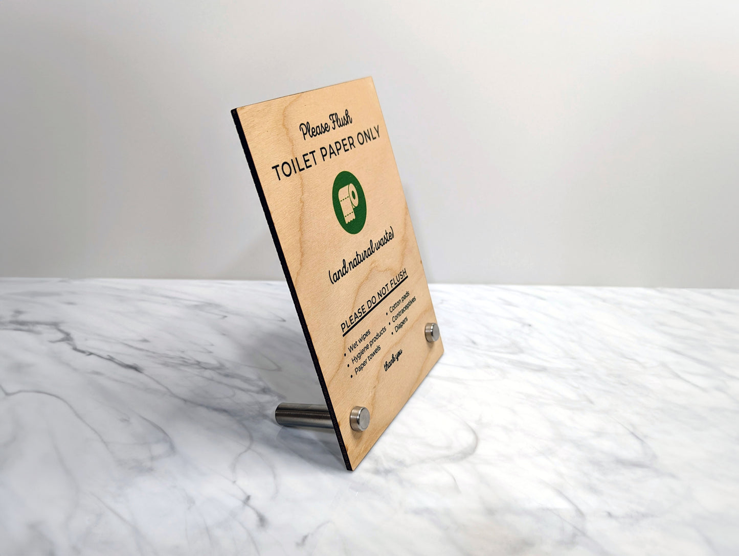 Toilet Rules 5x7" Wood Sign