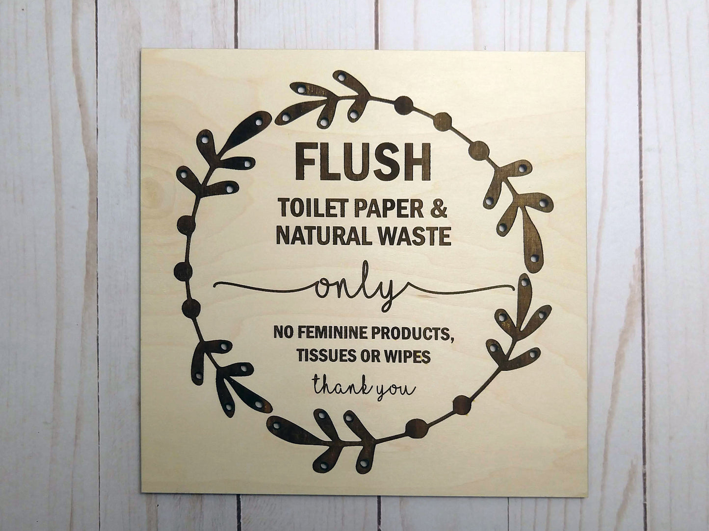 Toilet Rules Wooden Sign