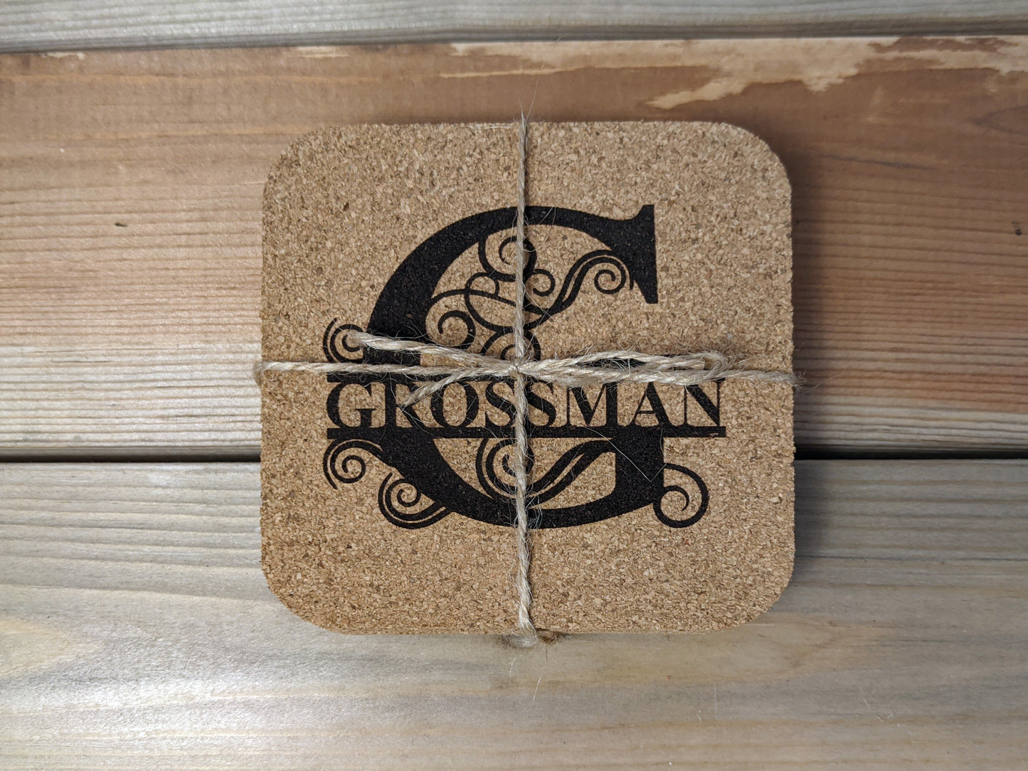 Personalized Cork Coaster Set