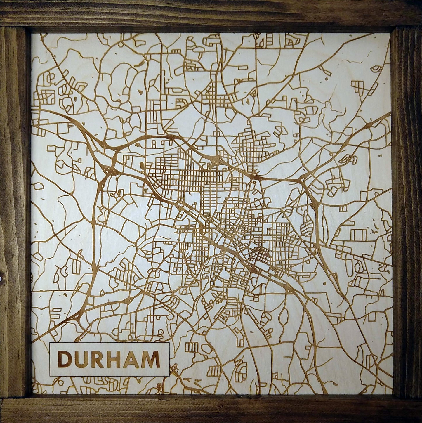 Custom Any City 12x12" Rustic Wood Map