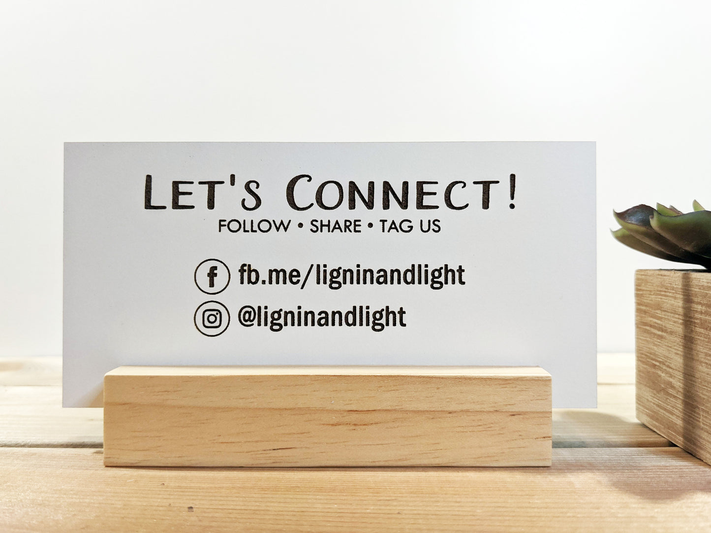 Wood Mini Social Media Sign