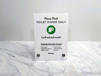 Toilet Rules 5x7" Acrylic Sign