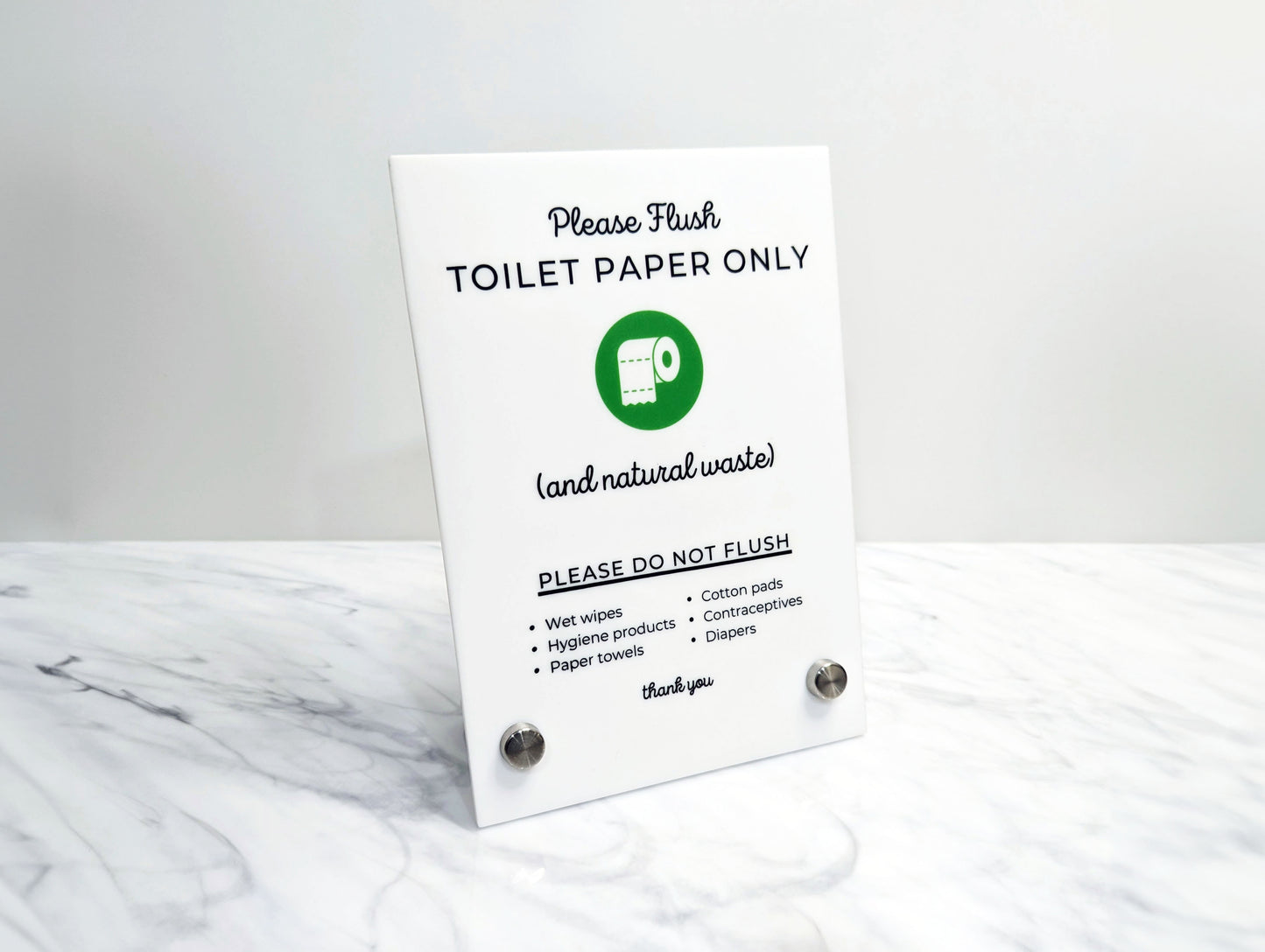Toilet Rules 5x7" Acrylic Sign