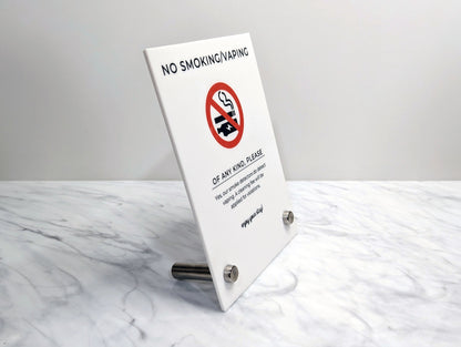 No Smoking or Vaping 5x7" Acrylic Sign