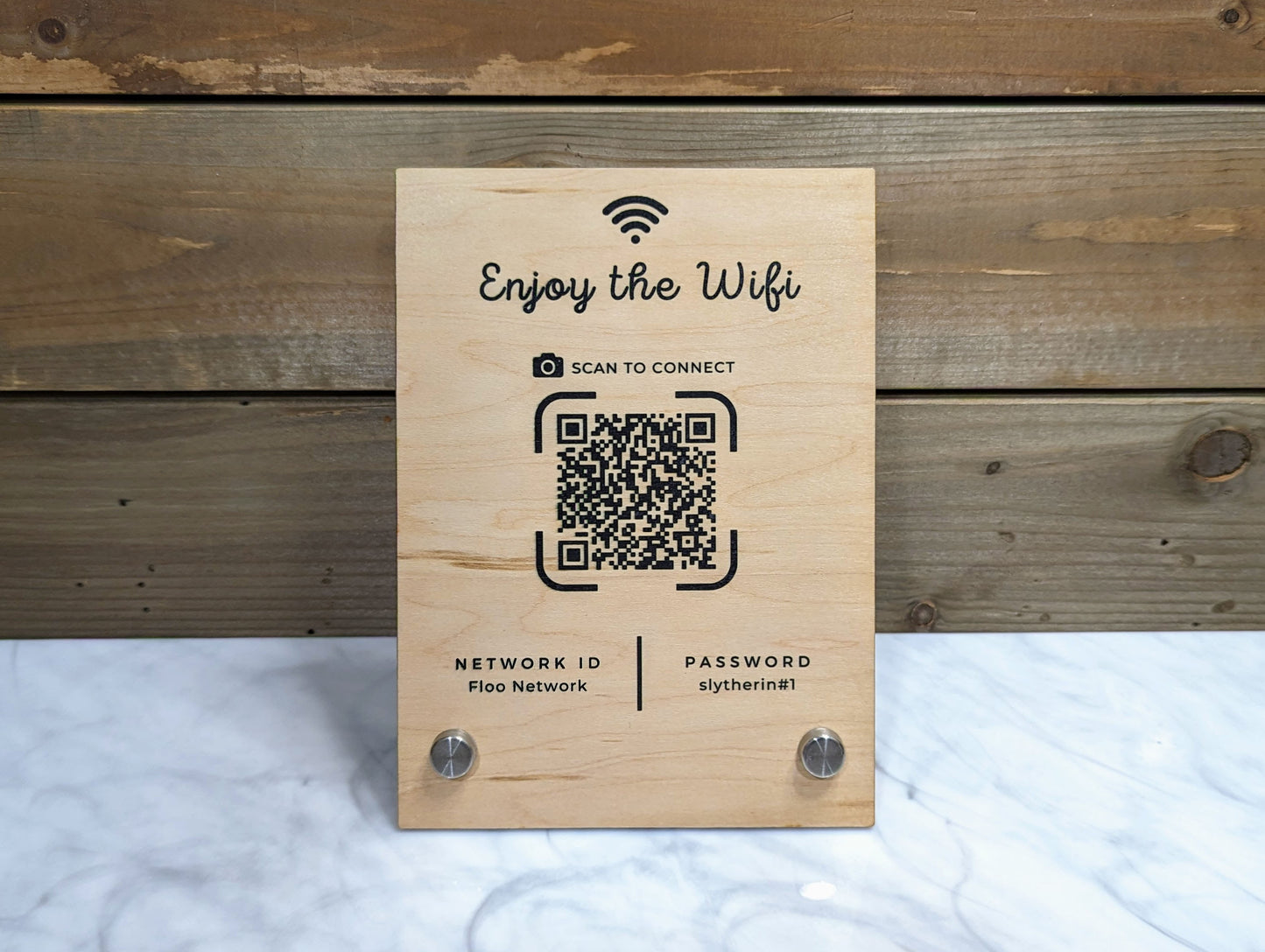 Wifi QR Code 5x7" Wood Sign