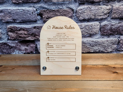 5x7 Custom House Rules Sign