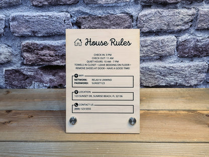 5x7 Custom House Rules Sign