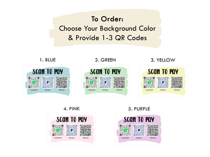 QR Codes "Scan to Pay" Sign With Stand