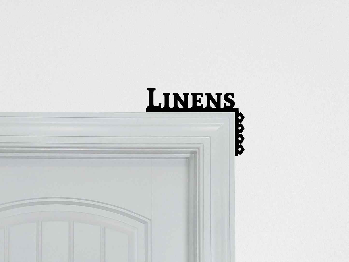 Linens Door Topper Corner Sign