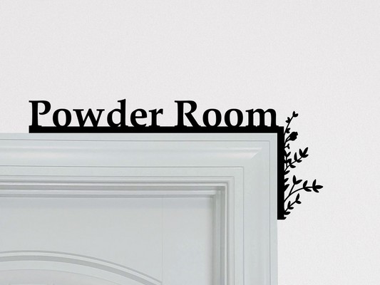 Powder Room "Over the Door" Door Topper Sign