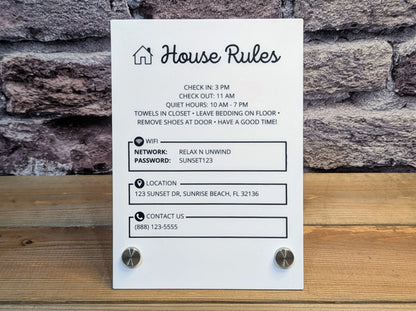 5x7 Custom House Rules Sign