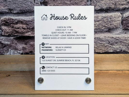 5x7 Custom House Rules Sign