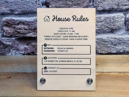 5x7 Custom House Rules Sign