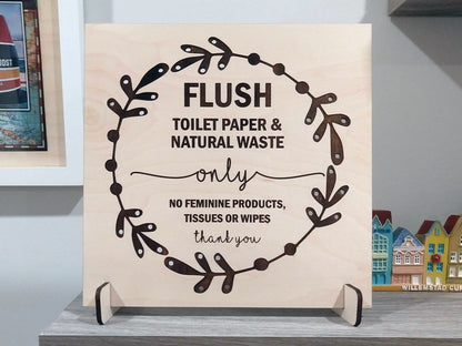 Toilet Rules Wooden Sign