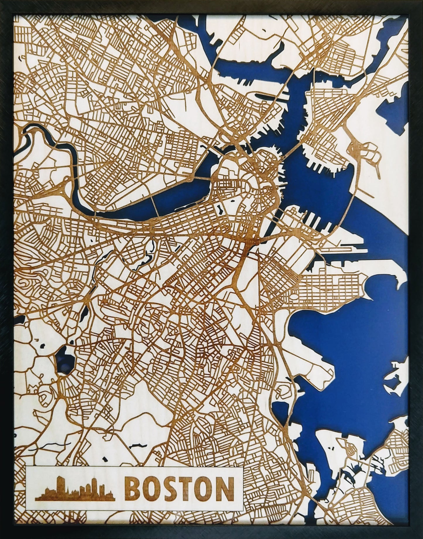 Custom Any City 11x14" Wood Map