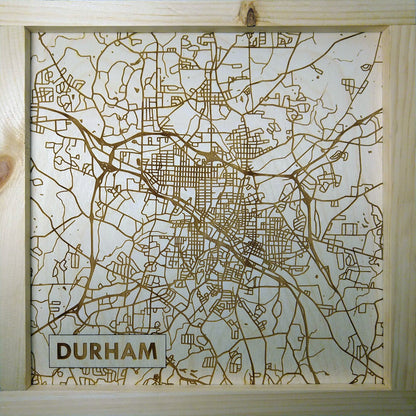 Durham North Carolina Rustic City Map