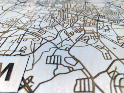 Durham North Carolina Rustic City Map