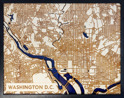 Washington DC 3D Wooden Map