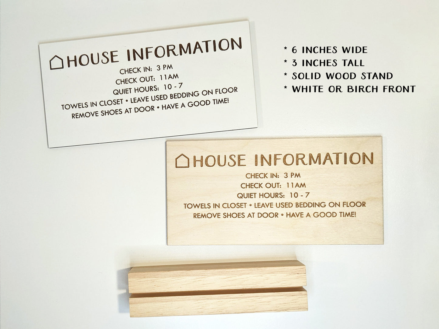 Wood Mini House Rules Sign