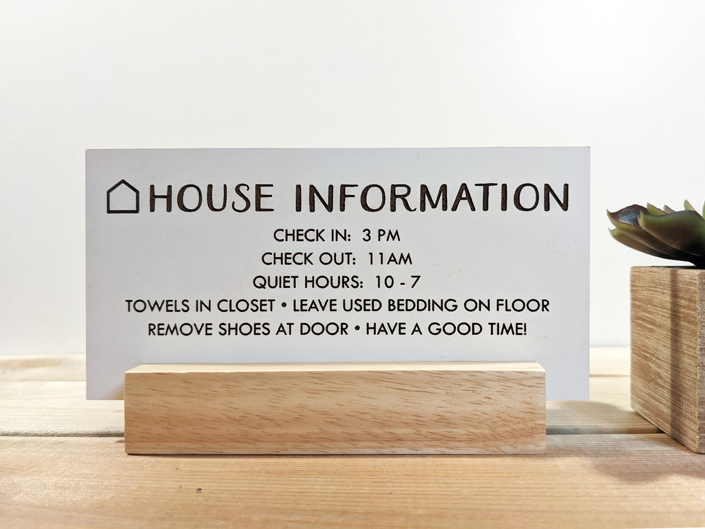 Wood Mini House Rules Sign