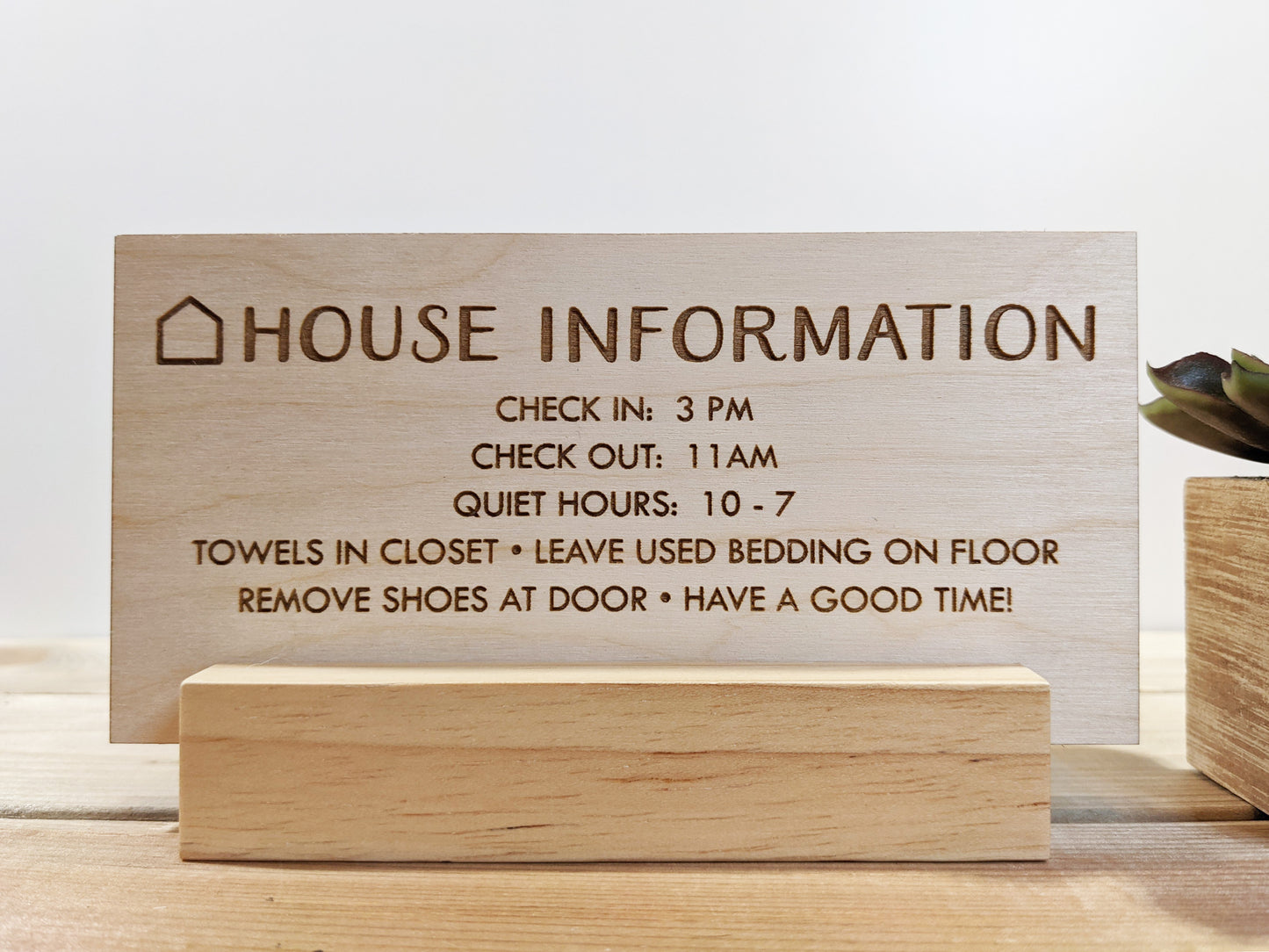 Wood Mini House Rules Sign