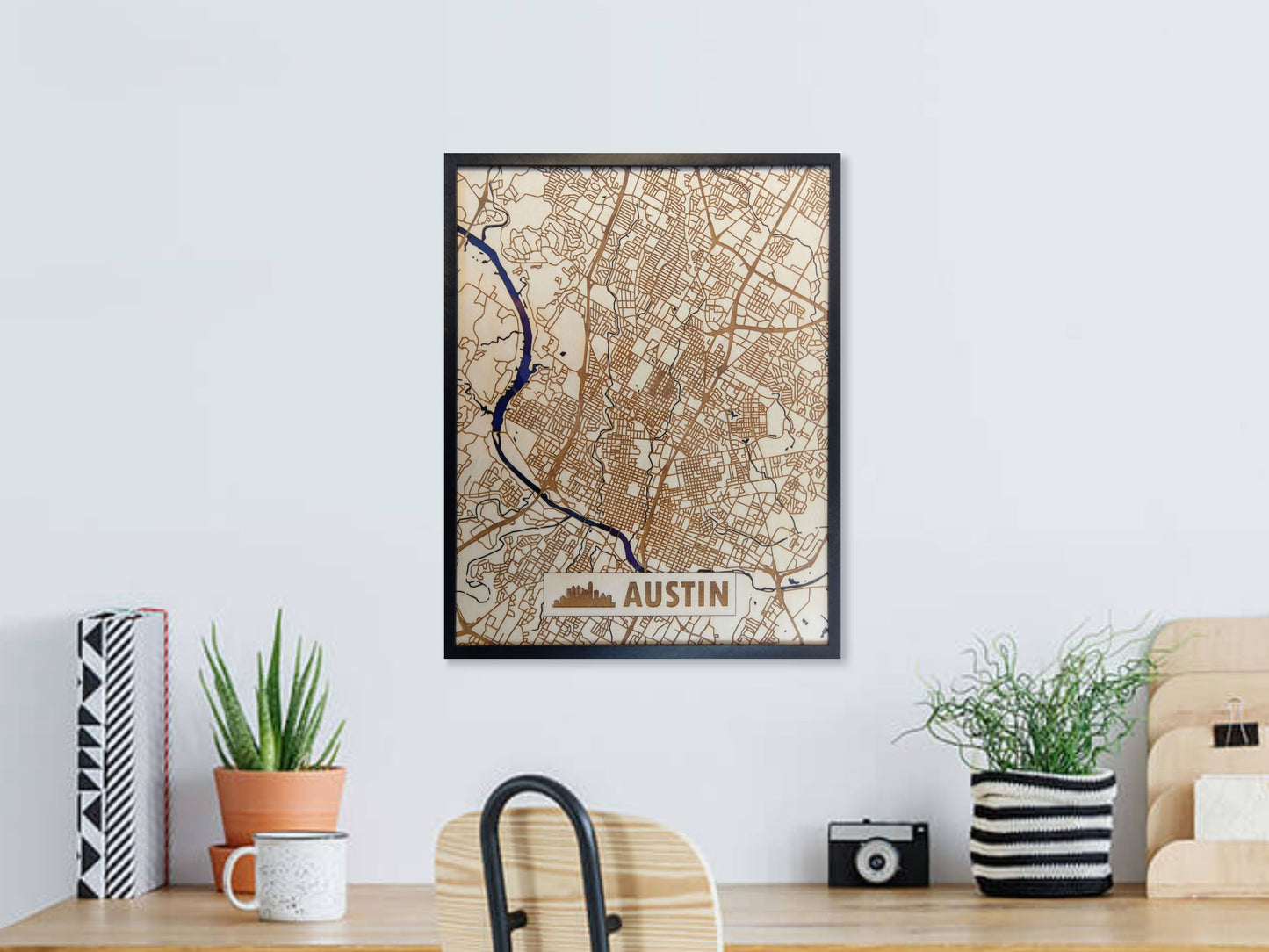 Austin Texas 3D Wooden Map