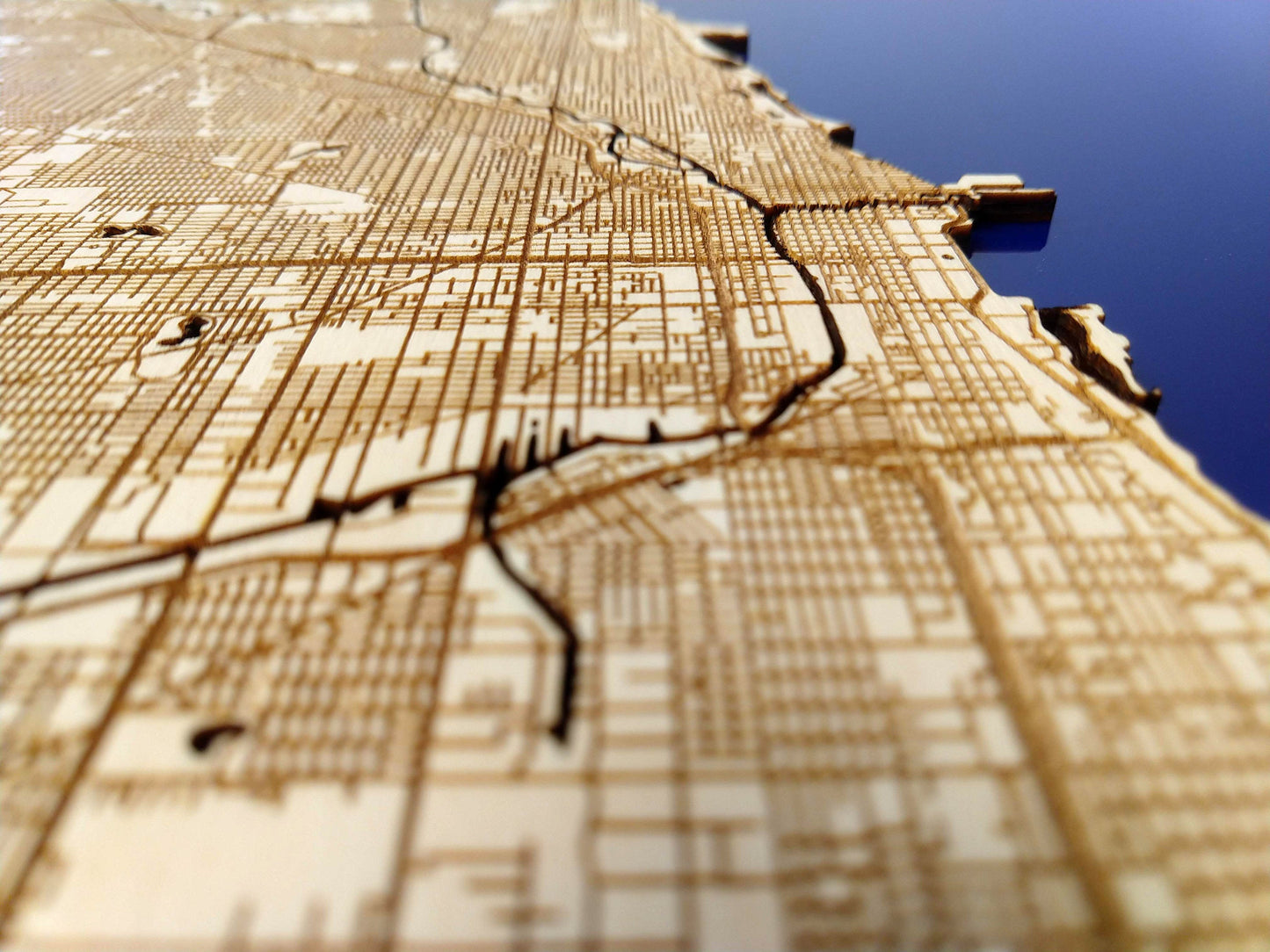 Chicago Illinois 3D Wooden Map