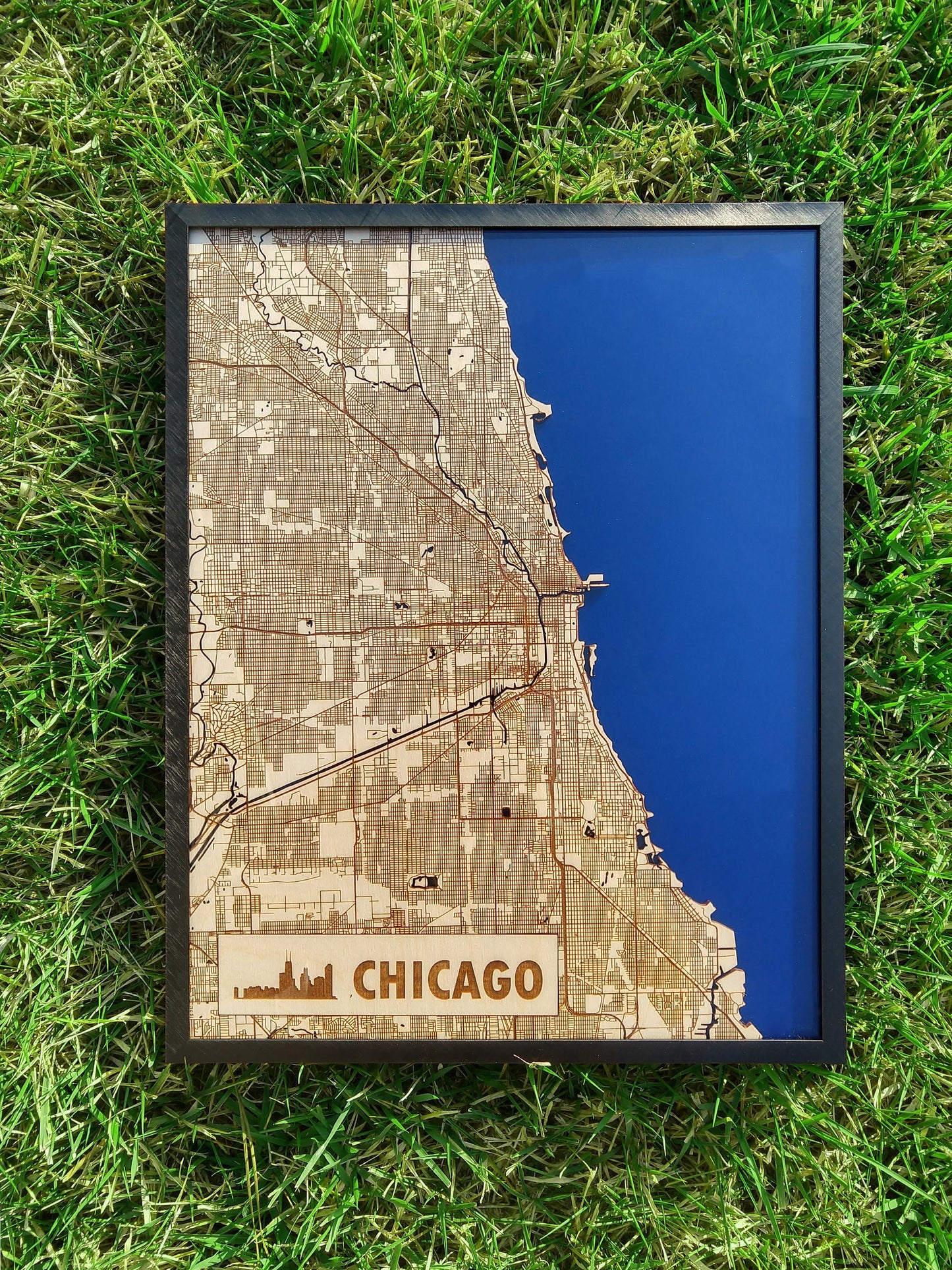 Chicago Illinois 3D Wooden Map