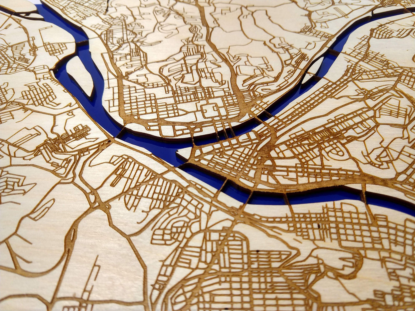 Pittsburgh Pennsvylania 3D Wooden Map