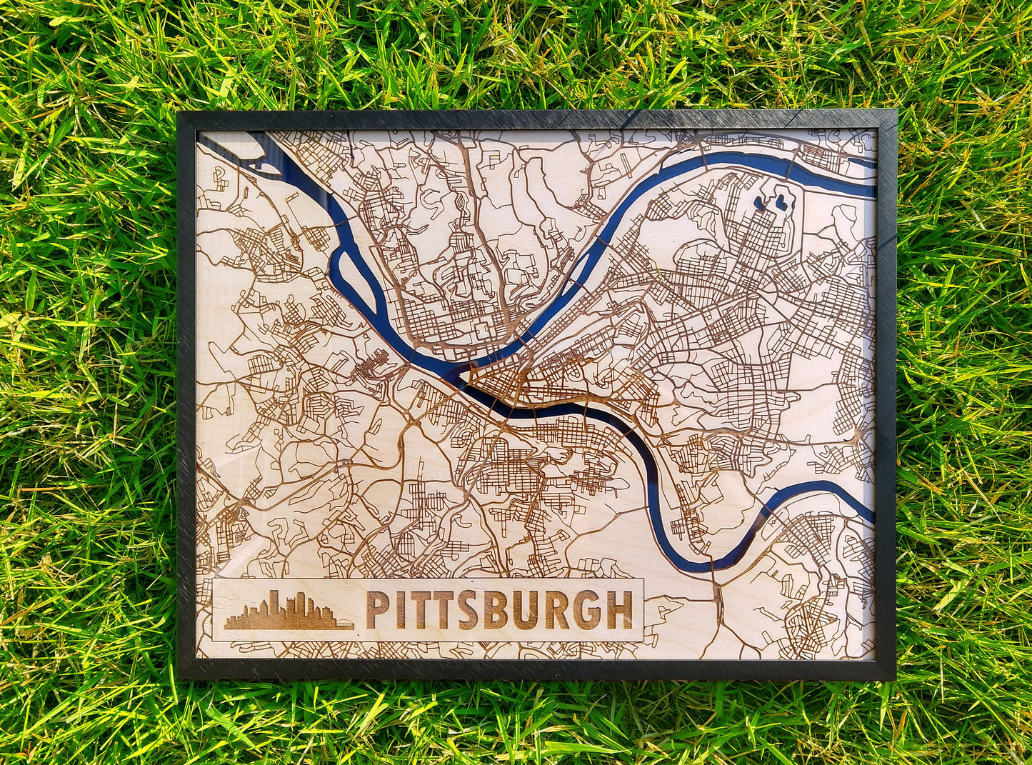 Pittsburgh Pennsvylania 3D Wooden Map