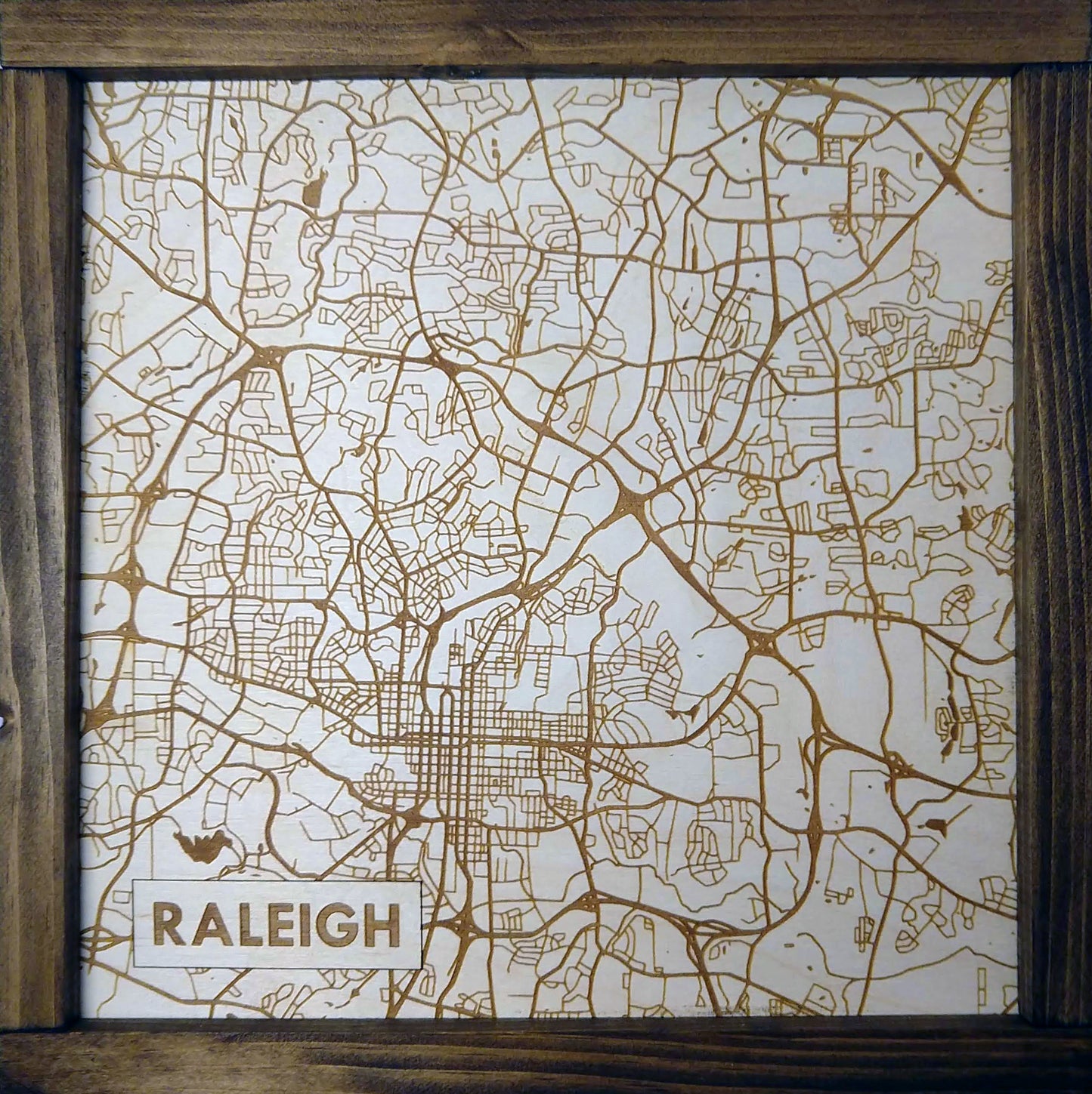 Custom Any City 12x12" Rustic Wood Map