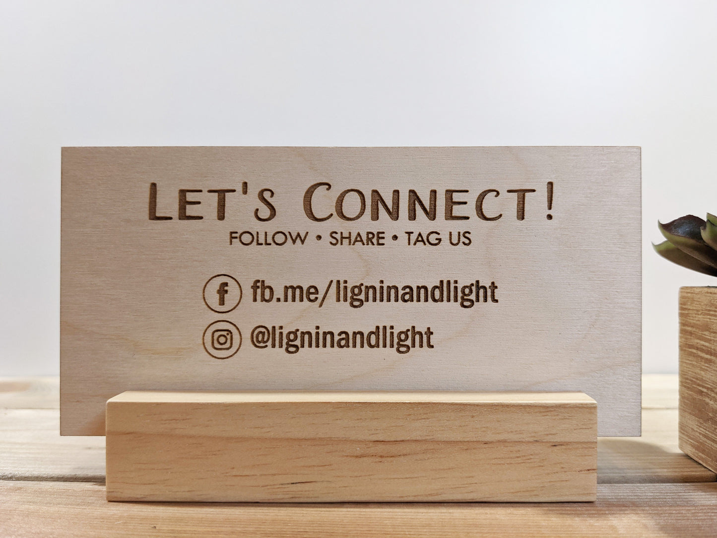 Wood Mini Social Media Sign