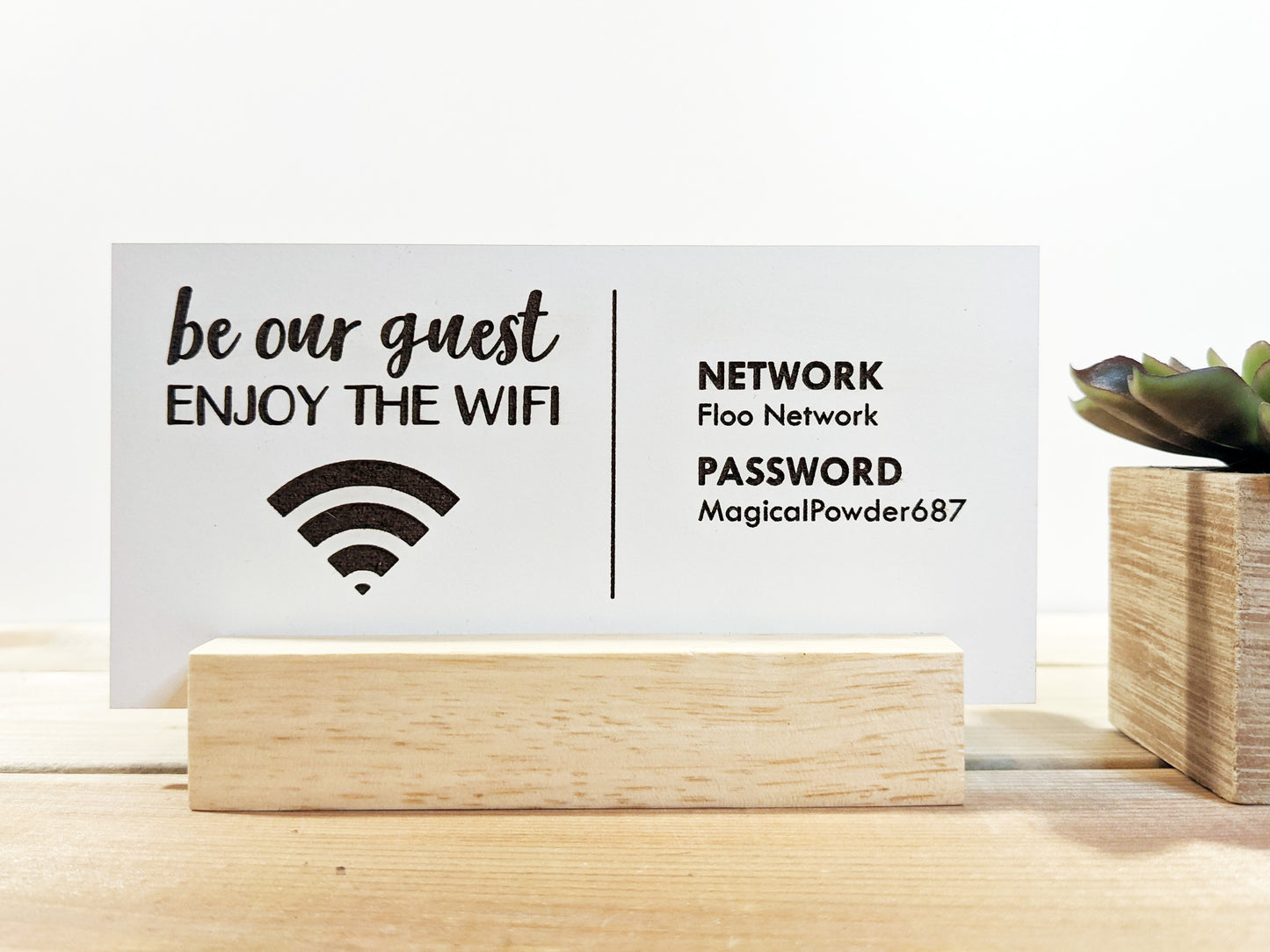 Wood Mini Wifi Password Sign